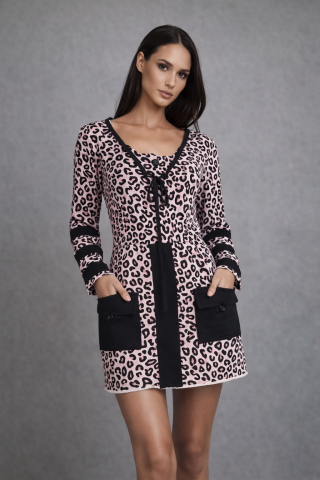 Imbracaminte dama - Rochie casual dama animal print cu buzunare