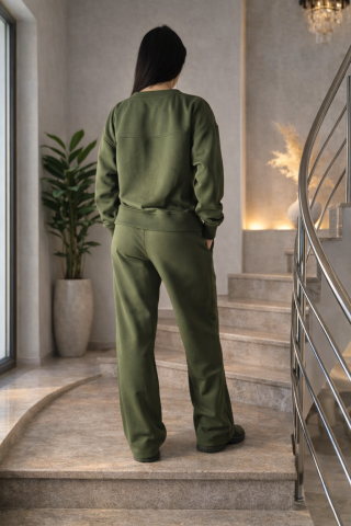 Trening dama verde casual cu bluza si pantaloni [1]