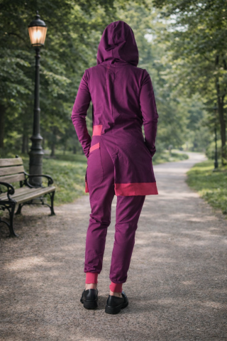 Set sport dama cu hanorac lung si pantaloni – trening casual modern [1]