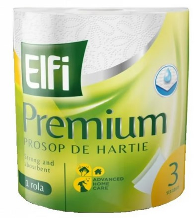 Prosoape si servetele de hartie - Prosop Bucatarie 3 Straturi, 66 m, ELFI PREMIUM