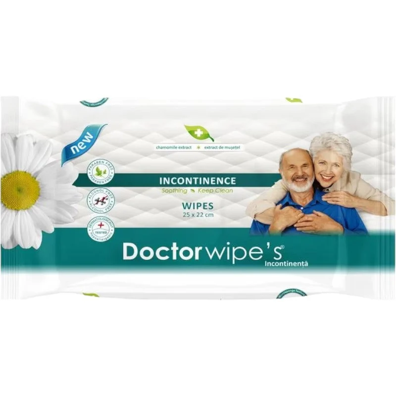 Igiena intima - Servetelele Umede Doctor Chamomile pentru Incontinență, 72 bucăți