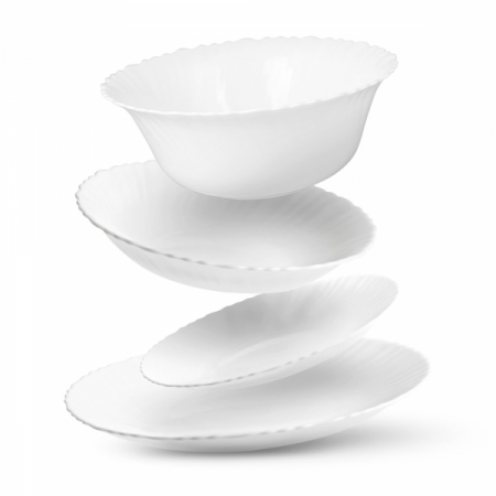 SERVICIU SET DE MASA OPAL ALB 19 PIESE TITAN COK [1]