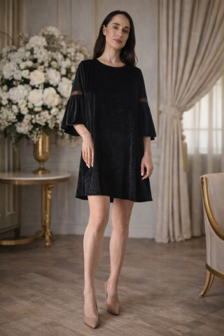 Imbracaminte dama - Rochie eleganta dama neagra cu maneci largi