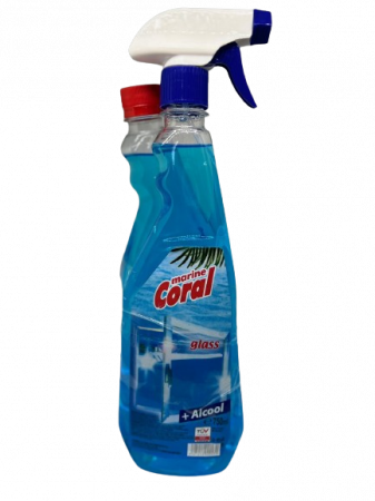 Solutii pentru Sticla si Oglinzi - Marine Coral Solutie Geam + Rezerva Cadou 1.5L