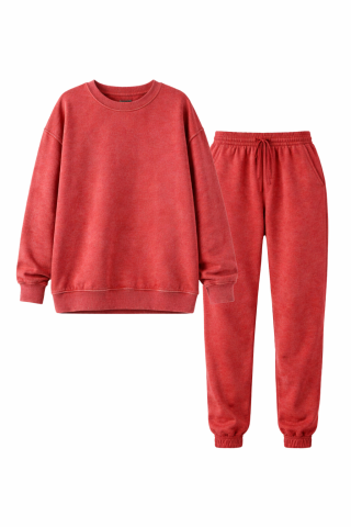 Trening dama rosu casual – Set modern cu bluza oversized [4]