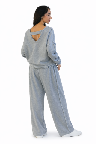 Trening dama gri modern – Set casual oversize [3]