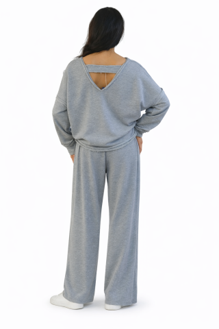 Trening dama gri modern – Set casual oversize [4]