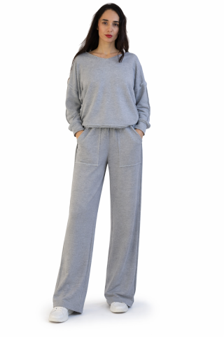 Trening dama gri modern – Set casual oversize [0]