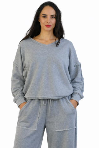 Trening dama gri modern – Set casual oversize [1]