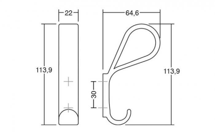 Agatatoare cuier Belt, finisaj gri muschi, 113.9x22x64.6 mm [2]