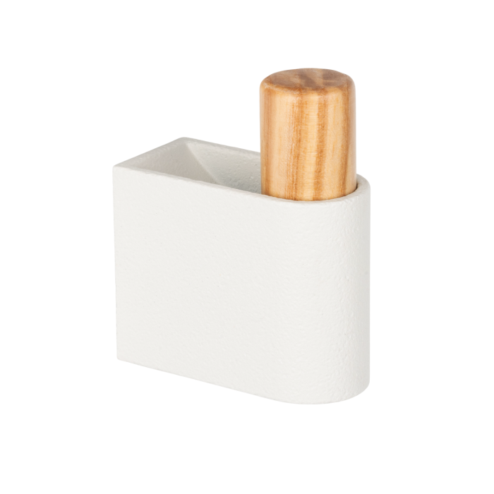 Agatatoare cuier Casey, finisaj piatra texturata alba/stejar, 23x61 mm [1]