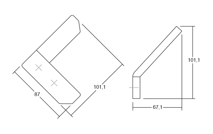 Agatatoare cuier Corner, finisaj gri antracit/gri muschi, 101x87x67 mm [3]