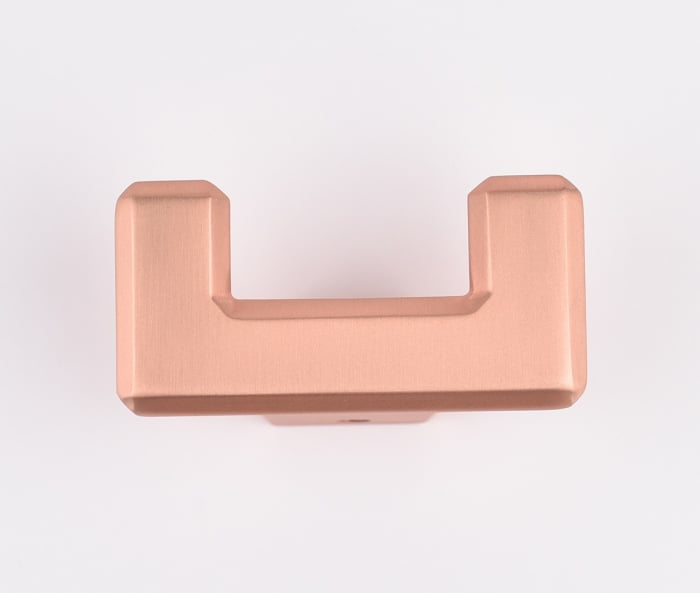 Agatatoare cuier dubla Carli, finisaj cupru satin periat CB, 80x40x35 mm [2]