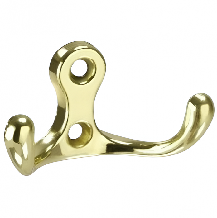 Agatatoare cuier dubla FCH-01, finisaj auriu lucios, 28x51x23 mm [3]
