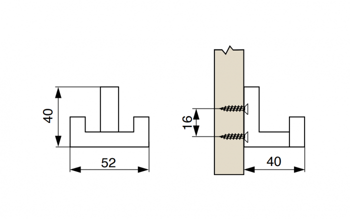 Agatatoare cuier dubla Modix, finisaj alb mat, 40x52x40 [4]
