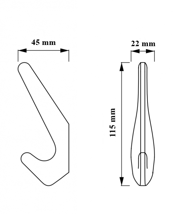 Agatatoare cuier Gigi, finisaj aur lacuit CB, 115x22x45 mm [6]