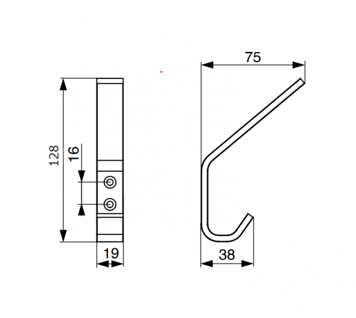 Agatatoare cuier Nook, finisaj alb mat, 128x19x75 mm [4]