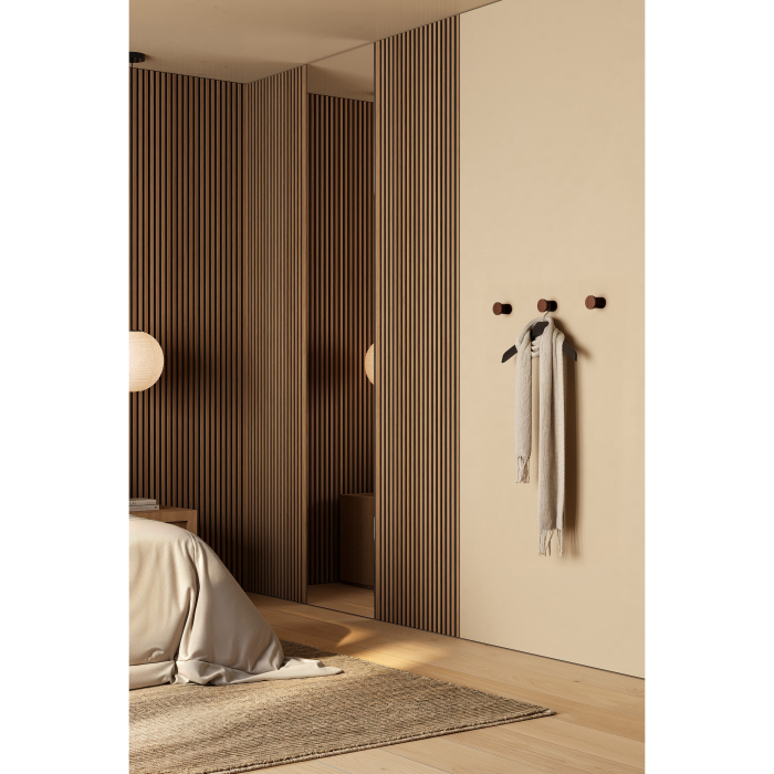 Agatatoare cuier Piece, finisaj negru mat lacuit/pluta, 48x64 mm [3]
