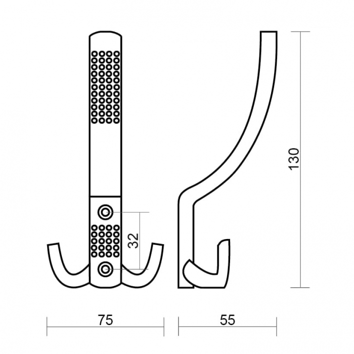 Agatatoare cuier tripla FCH-07, finisaj negru [6]