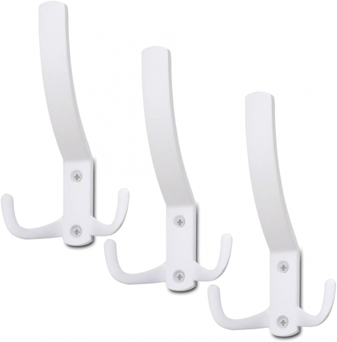 Agatatoare cuier tripla FCH-09, finisaj alb [3]