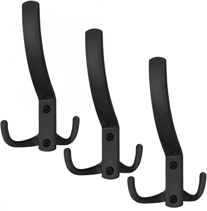 Agatatoare cuier tripla FCH-09, finisaj negru [5]