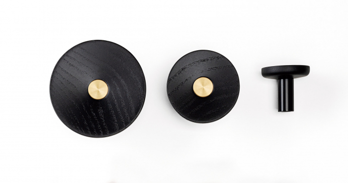 Agatatoare cuier Zoot, finisaj negru mat cu negru lacuit, D:90 mm [4]