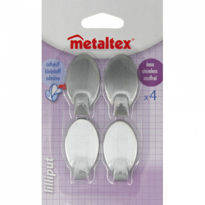Agatatori cuier autoadezive din inox, set 4 bucati [2]
