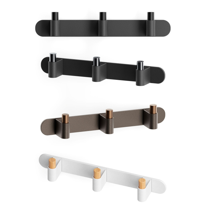 Agatatori cuier Casey Rack, finisaj maro metalic texturat/bronz mat, 340x43x62 mm [5]