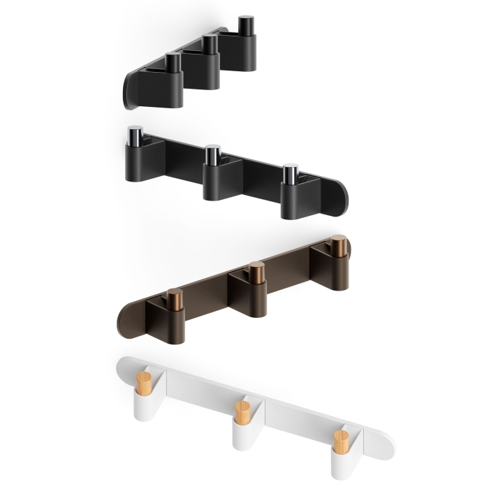Agatatori cuier Casey Rack, finisaj maro metalic texturat/bronz mat, 340x43x62 mm [6]