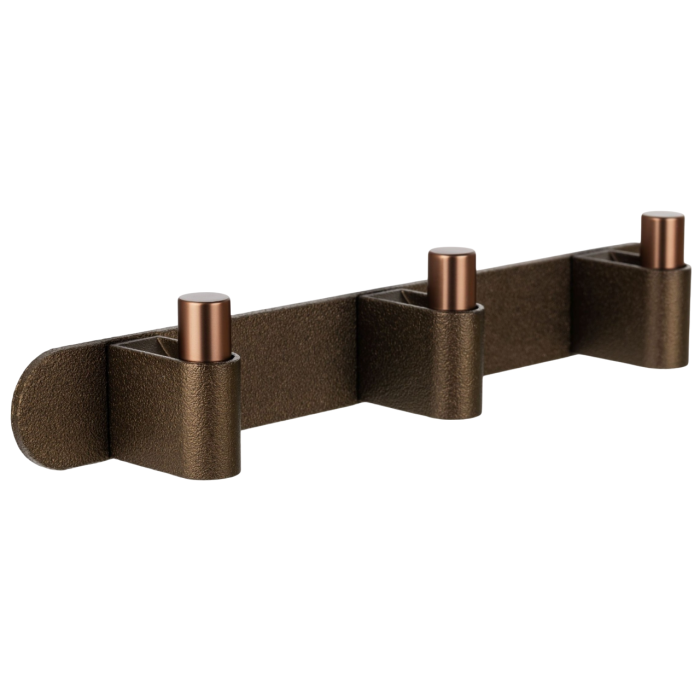 Agatatori cuier Casey Rack, finisaj maro metalic texturat/bronz mat, 340x43x62 mm [1]