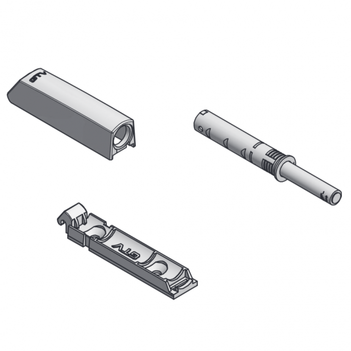Amortizor bumper incastrat cu adaptor pentru usa mobilier, alb, L:93 mm [6]