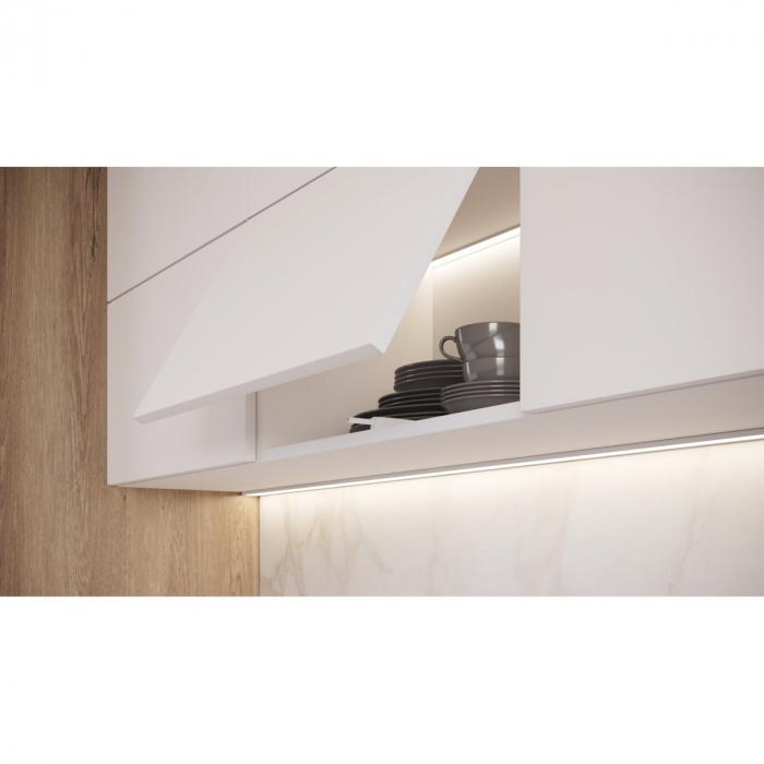 Amortizor bumper incastrat cu adaptor pentru usa mobilier, alb, L:93 mm [3]