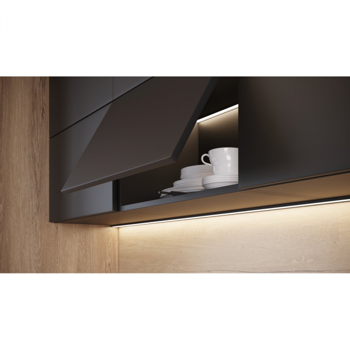 Amortizor bumper incastrat cu adaptor pentru usa mobilier, negru, L:119 mm [2]