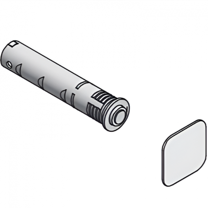 Amortizor bumper incastrat cu adaptor si magnet pentru usa mobilier, alb, L:107 mm [2]