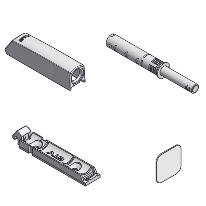 Amortizor bumper incastrat cu adaptor si magnet pentru usa mobilier, alb, L:93 mm [6]