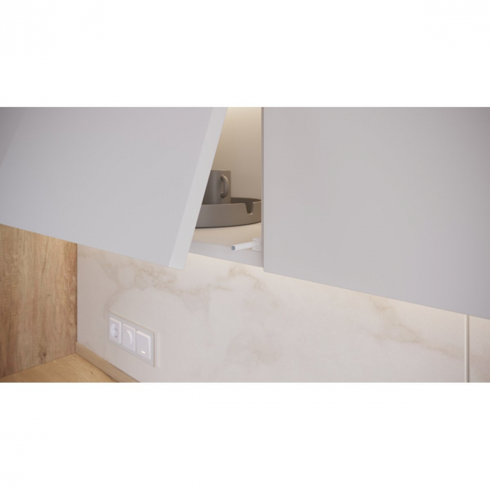 Amortizor bumper incastrat cu adaptor si magnet pentru usa mobilier, alb, L:93 mm [4]