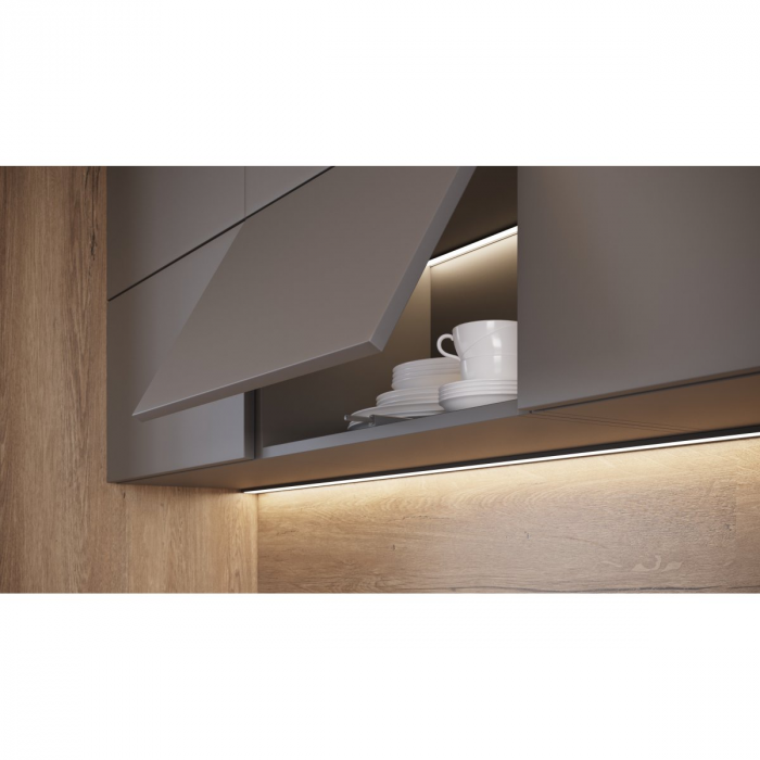 Amortizor bumper incastrat cu adaptor si magnet pentru usa mobilier, antracit, L:119 mm [2]