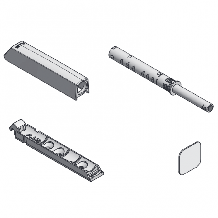 Amortizor bumper incastrat cu adaptor si magnet pentru usa mobilier, antracit, L:119 mm [6]