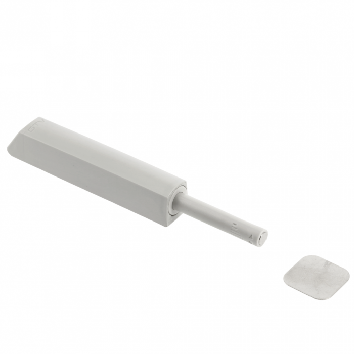 Amortizor bumper incastrat cu adaptor si magnet pentru usa mobilier, gri, L:119 mm [1]