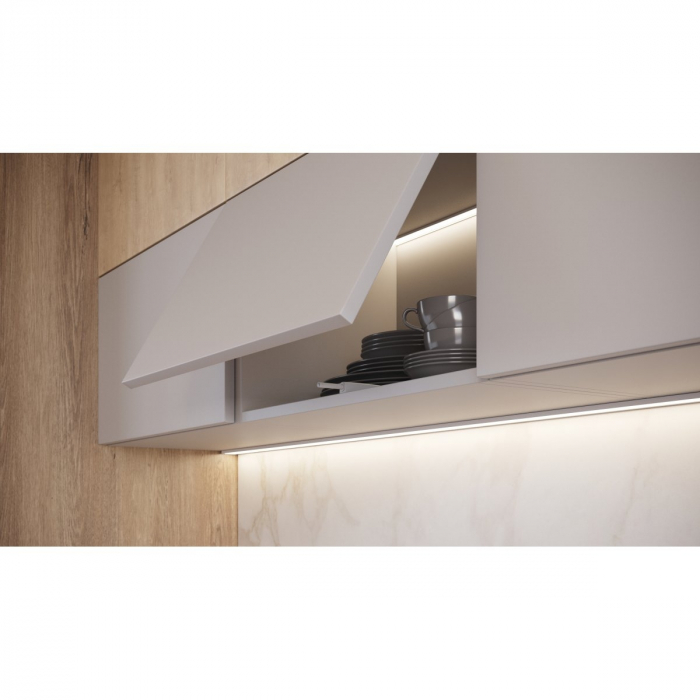 Amortizor bumper incastrat cu adaptor si magnet pentru usa mobilier, gri, L:93 mm [3]