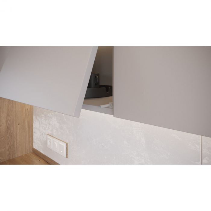 Amortizor bumper incastrat cu adaptor si magnet pentru usa mobilier, gri, L:93 mm [4]