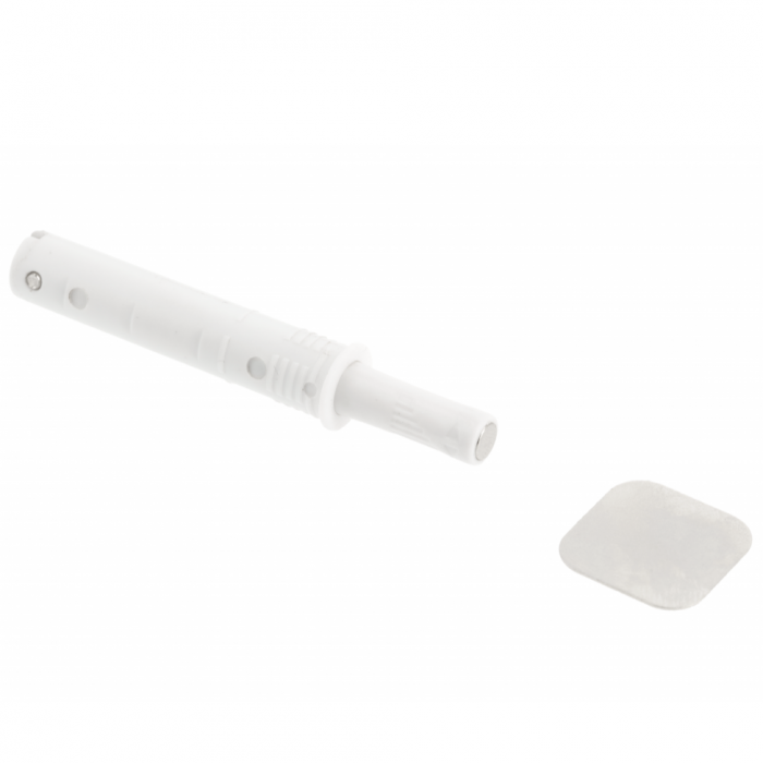 Amortizor bumper incastrat cu magnet pentru usa mobilier, alb, L:70.2 mm [1]
