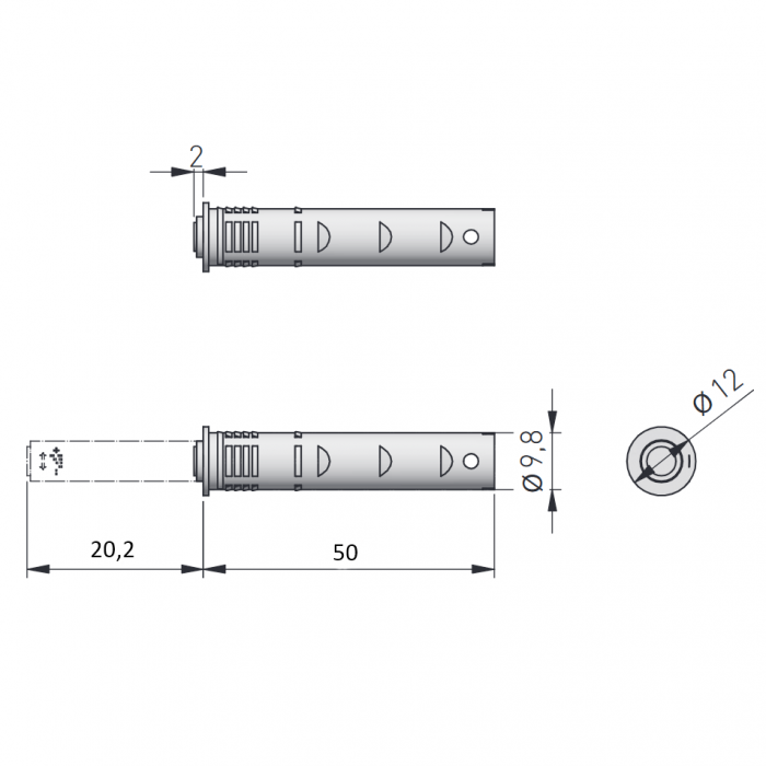 Amortizor bumper incastrat pentru usa mobilier, alb, L:70.2 mm [2]
