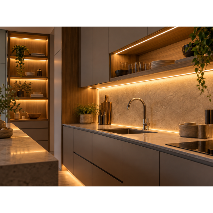 Bandă LED COB Siro pentru mobilier, lumină caldă, 400 LED/m, 410 lm/m, 4 W/m, 24V, IP20, 5 m [3]