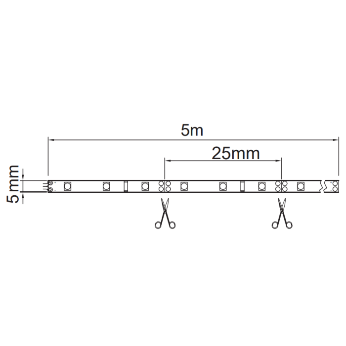 Bandă LED Flash GTV, lumină neutră, 120 LED/m, 750 lm/m, 10 W/m, 12V, IP20, 5 m [5]