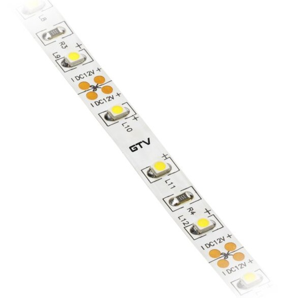 Bandă LED Flash GTV, lumină rece, 60 LED/m, 850 lm/m, 11 W/m, 12V, IP20, 5 m [2]