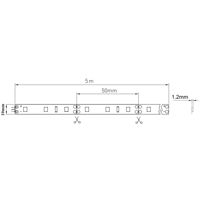 Bandă LED Flash GTV, lumină rece, 60 LED/m, 850 lm/m, 14,4 W/m, 12V, IP65, 5 m [6]