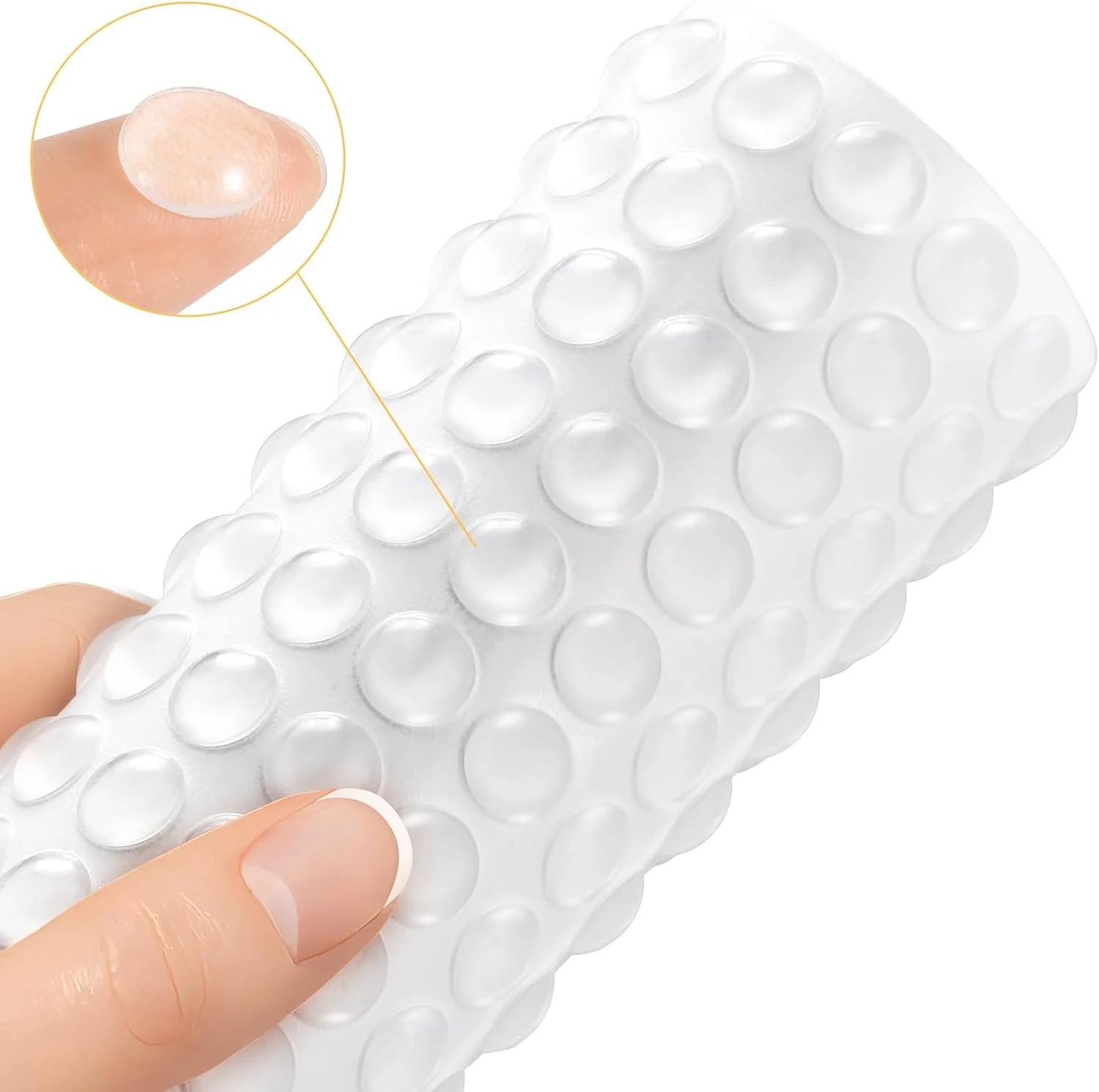 Buline autoadezive pentru mobilier, set 100 bucati, silicon transparent, D:10 mm [2]