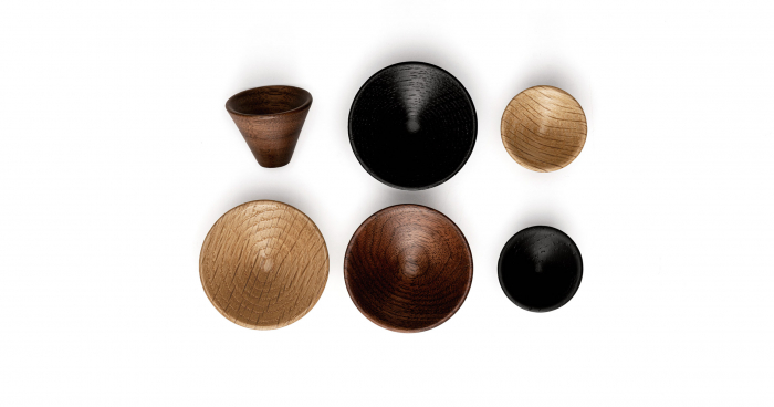 Buton din lemn pentru mobila Conic Wood, finisaj nuc, D 29.4 mm [2]