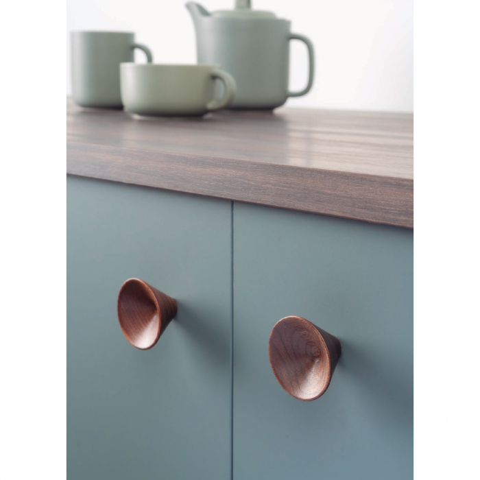 Buton din lemn pentru mobila Conic Wood, finisaj nuc, D 29.4 mm [4]